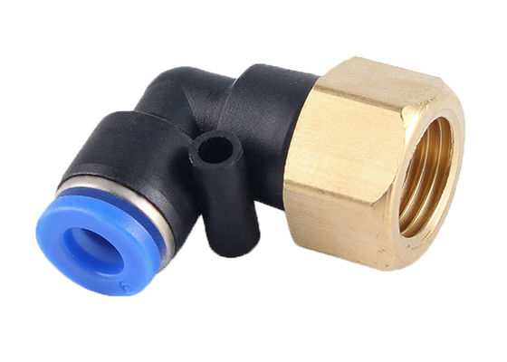 PLF-serie Push Connect Air Fittings 90 graden Pneumatische buis Mannelijke elleboog 1/4" NPT draad