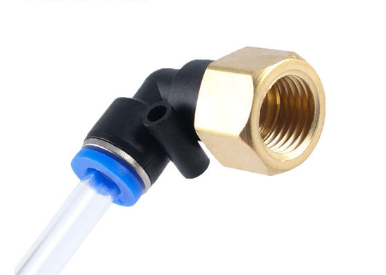 PLF-serie Push Connect Air Fittings 90 graden Pneumatische buis Mannelijke elleboog 1/4" NPT draad