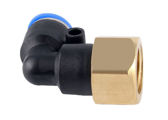 PLF-serie Push Connect Air Fittings 90 graden Pneumatische buis Mannelijke elleboog 1/4" NPT draad