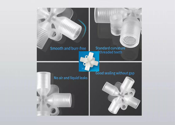 PP PTFE Vierwegbuisverbinding Plastic Vrouwelijke verbinding