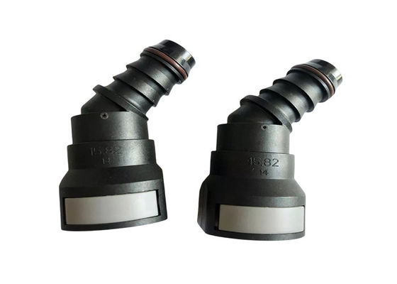 EPDM brandstof vloeibare plastic snelle connectoren 15.82mm 45 graden