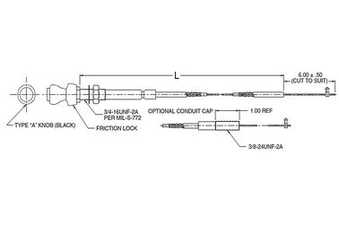 Micro-Ajuster Hand Throttle Control Cable Assembly Draadtouw Uitgang 565 - 557 reeks