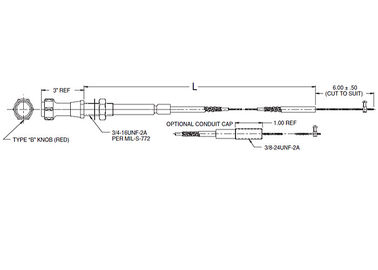 Draad touw Uitgang Throttle Control Kabelkop Mixture 565 - 557 Series voor Engineer Machine