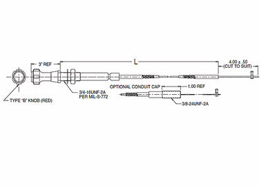 Heavy Duty Marine Control Cables, Push Pull Control Cable Mix 565 - 558 serie
