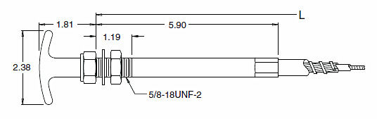 1-6 mm buitendiameter Mechanische trekbesturing met 1-5 mm binnendiameter