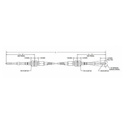 Gebruikersbesturing Push Pull kabel assemblage met glad karakter en aanpasbare lengte