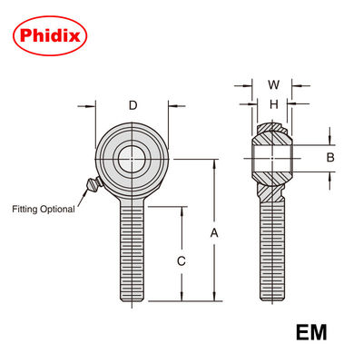 EM-M/EF-M-serie Metric Rod Ends: PTFE-gevoerde, corrosiebestendige zware verbindingen voor bewegingsregeling met weinig onderhoud