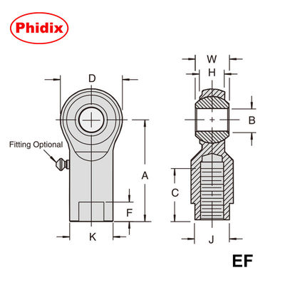 EM-M/EF-M-serie Metric Rod Ends: PTFE-gevoerde, corrosiebestendige zware verbindingen voor bewegingsregeling met weinig onderhoud