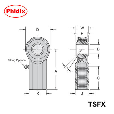 Heavy-Duty TSMX/TSFX Series Rod Ends: Precise 3-Piece Metal Design voor high-load motion control