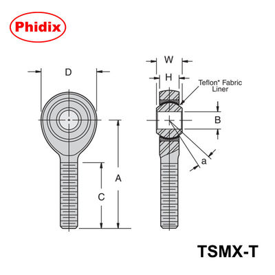 TSMX-T/TSFX-T PTFE-gevoer zware staaf eindjes