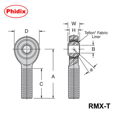 RMX/RMX-T-serie zware PTFE-beklede staafpunten. Hoge laadcapaciteit voor industriële en race toepassingen.