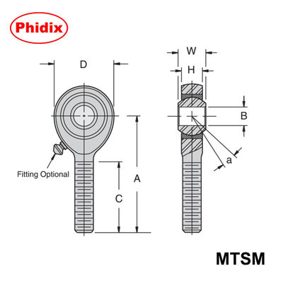 MTSM/MTSF-serie Metalen-metalen staafpunten High-Load Precision Bearings voor industriële toepassingen