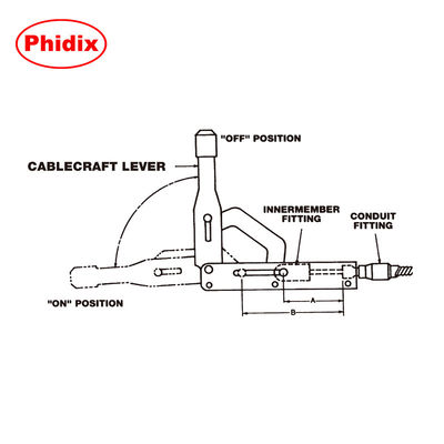Heavy-Duty Industrial Park Brake Lever met Over-Center Locking & Verstelbare Spanning.