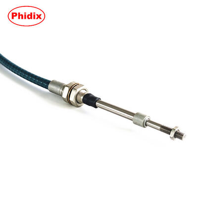 Standard Push Pull Flexible Control Cable With Grooved & Threaded Conduit Cap, Compatible With Clevis, Ball Joint Fittings