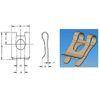 Zinkgeplatte roestvrij staal clevis pin veiligheidsbevestigingen voor gazon / tuin